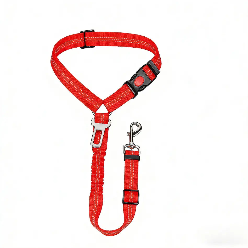 Headrest Dog Car Safety Seat Belt, Adjustable Length Multifunctional Car Safety Belt Leash, Spring Car Travel, Dog Owners Drive with Peace of Mind
