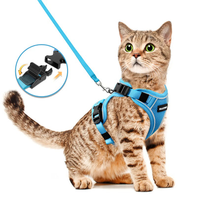 Adjustable Pet Harness & Leash Set,Counts Breathable Mesh Cat Harness with Leash,Escape Proof Harness, Pet Supplies for Outdoor Walking Fathersdaygift