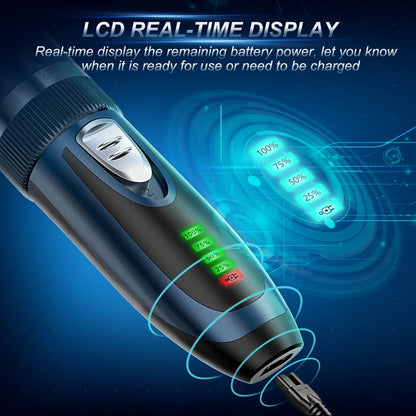 Dog Clippers 50Db Low Noise, 2-Speed Quiet Dog Grooming Kit Rechargeable Cordless Pet Hair Clipper Trimmer Shaver for Small and Large Dogs Cats Animals - Navy