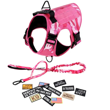 Tactical Dog Harness Leash Collar Set Large Dogs #Summervibes #Petlovers German Shepherd Malinois Training Walking Vest for All Breeds Dog