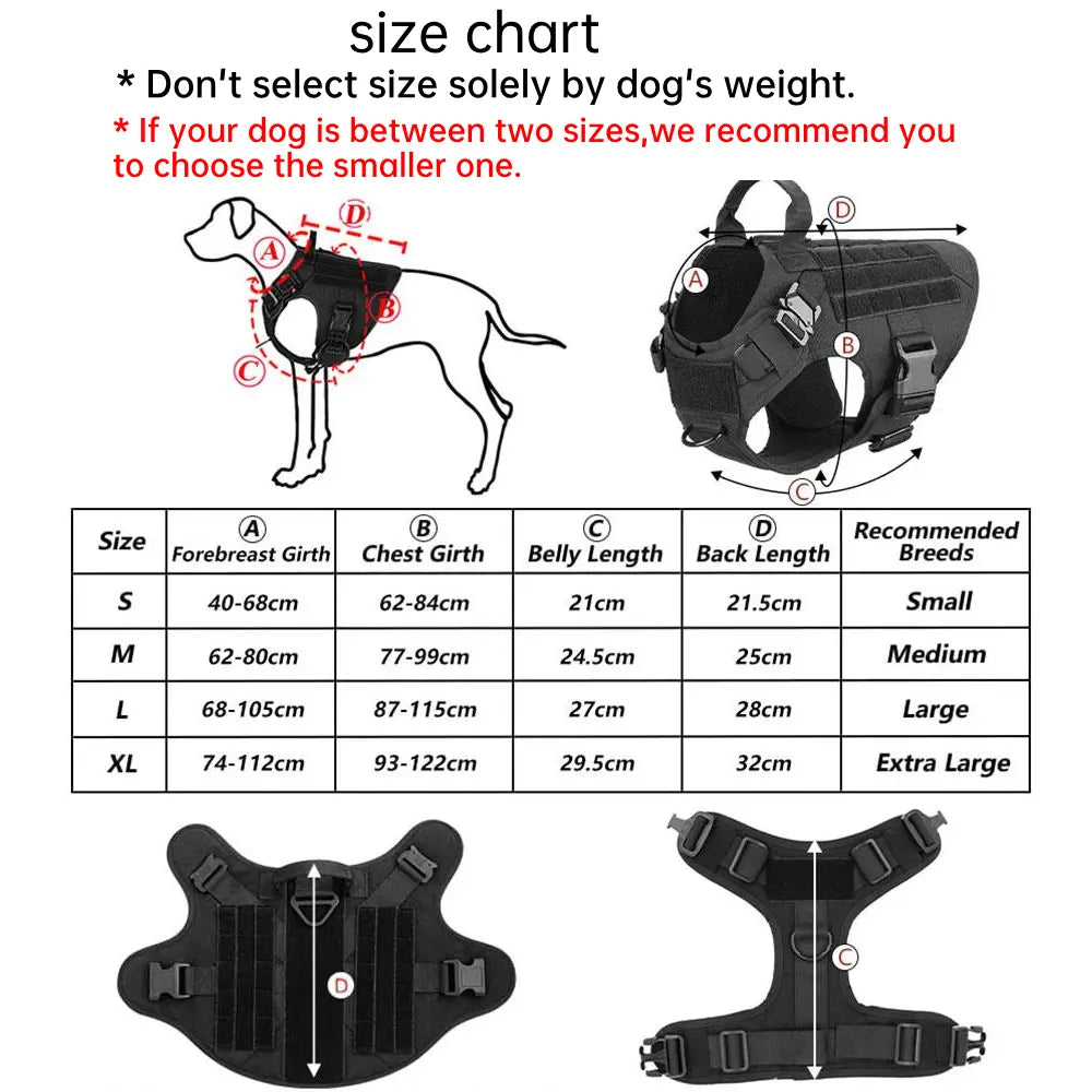 Tactical Dog Harness Leash Collar Set Large Dogs #Summervibes #Petlovers German Shepherd Malinois Training Walking Vest for All Breeds Dog