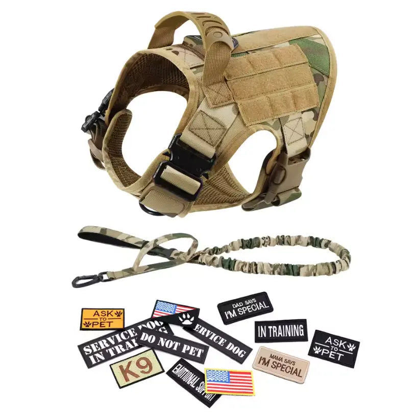 Tactical Dog Harness Leash Collar Set Large Dogs #Summervibes #Petlovers German Shepherd Malinois Training Walking Vest for All Breeds Dog