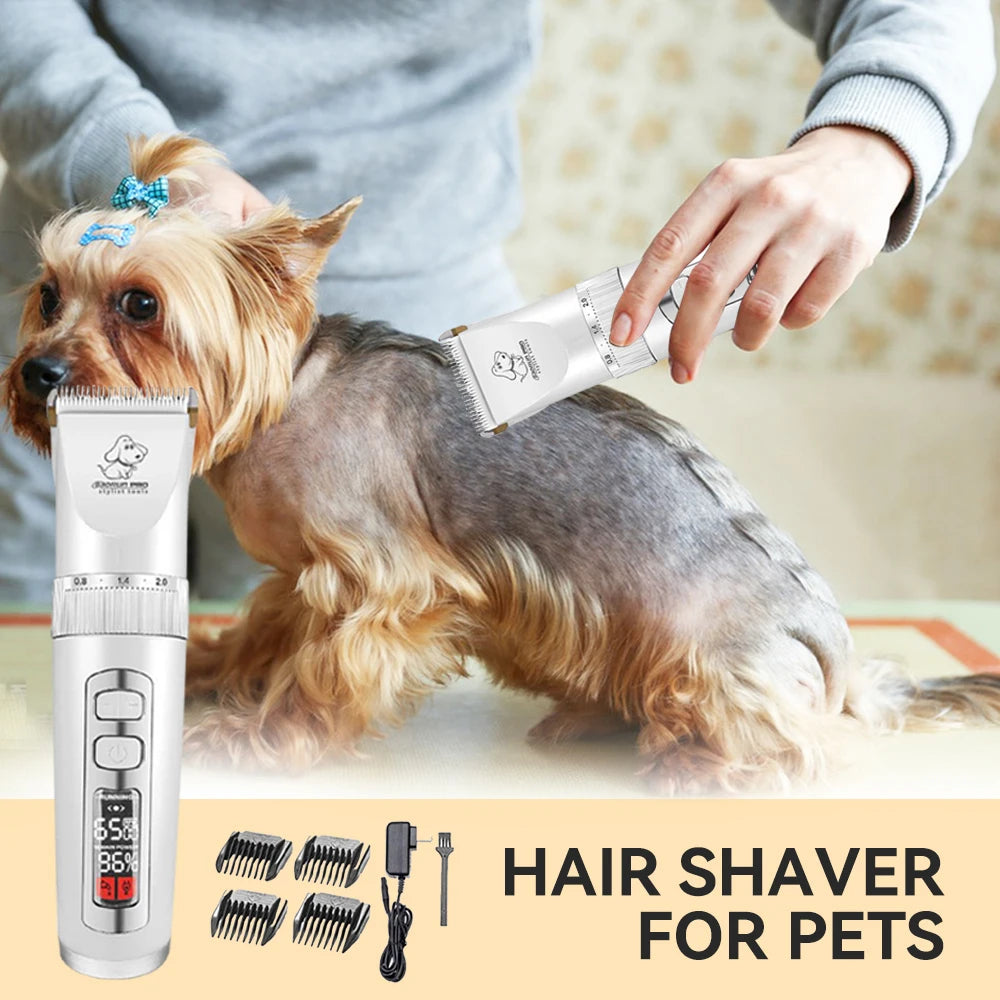 Baorun P9 Rechargeable Professional Pet Dog Animal Shaver Hair Cutter Trimmer Electrical Grooming Clipper Low Noise Cats Haircut