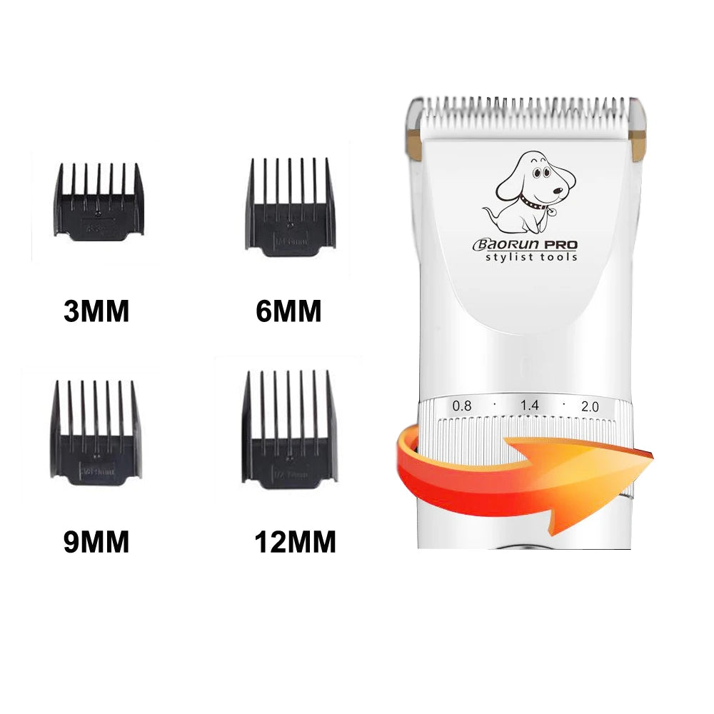 Baorun P9 Rechargeable Professional Pet Dog Animal Shaver Hair Cutter Trimmer Electrical Grooming Clipper Low Noise Cats Haircut