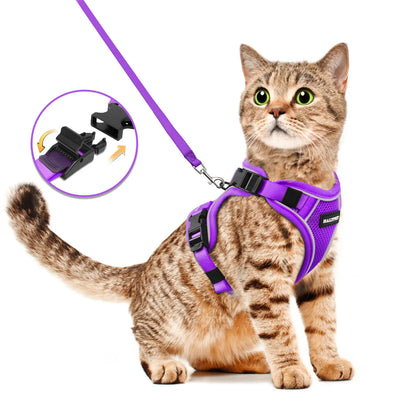 Adjustable Pet Harness & Leash Set,Counts Breathable Mesh Cat Harness with Leash,Escape Proof Harness, Pet Supplies for Outdoor Walking Fathersdaygift