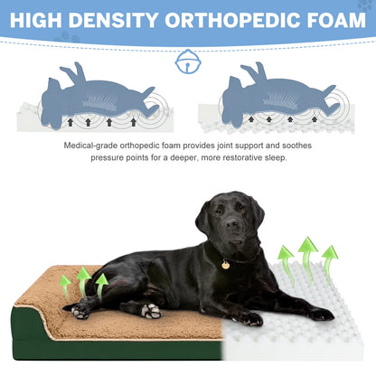 Dog Bed for Large Medium Small Dogs Orthopedic Dog Sofa Bed Non Slip Pet Couch with Removable Washable Cover Supportive Egg Crate Foam S to XL
