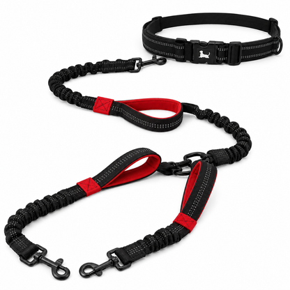 Hands-Free Double Dog Leash – No Tangle Dual Leash for Two Large Dogs