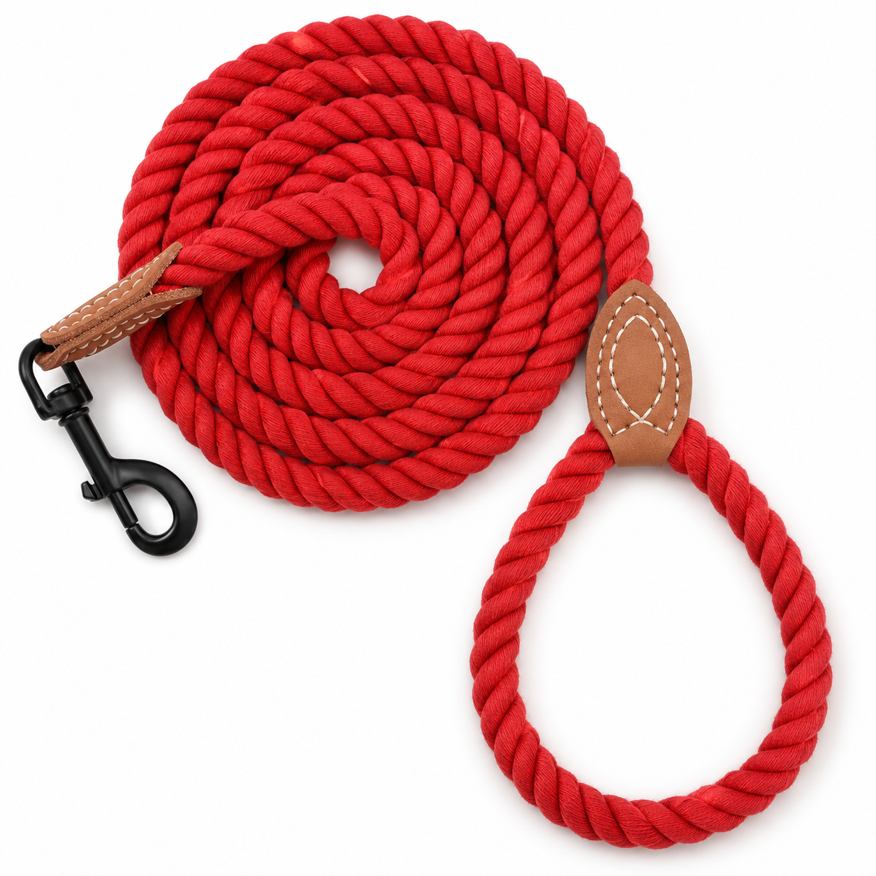 Braided Cotton Rope Dog Leash – Heavy Duty 5FT Leash for Medium & Large Dogs