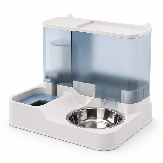 2-in-1 Elevated Pet Feeding Station – Automatic Water Dispenser & Cat Bowl