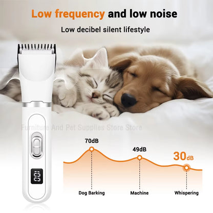 4-In-1 Pet Grooming and Care Set 4Different Blades Pet Hair Shaver Low Noise Pet Clippers Rechargeable Cordless Safe Dog Trimmer