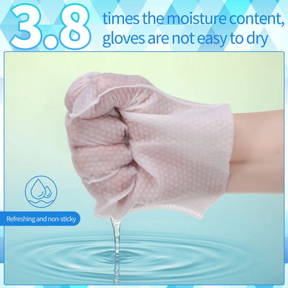 12 Pcs Pet Glove Wipes for Dogs and Cats, Rinse-Free Pet Grooming Cleaning Gloves, Thickened Dog Washing Bath Gloves, Cat Wipes Cleaning Fur and Butt, Hypoallergenic Deodorizing Wipes