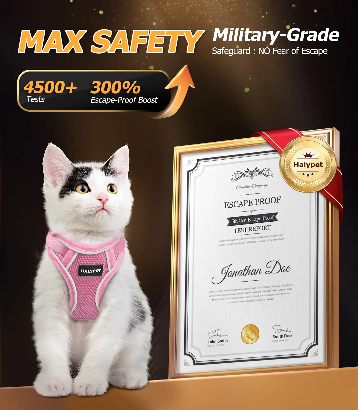 Adjustable Pet Harness & Leash Set,Counts Breathable Mesh Cat Harness with Leash,Escape Proof Harness, Pet Supplies for Outdoor Walking Fathersdaygift