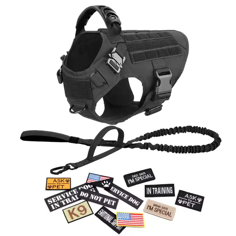 Tactical Dog Harness Leash Collar Set Large Dogs #Summervibes #Petlovers German Shepherd Malinois Training Walking Vest for All Breeds Dog